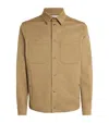Moncler Beige Cotton Gabardine Overshirt In Brown