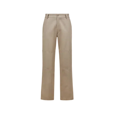 Moncler Pantalon En Gabardine De Coton In Neutral
