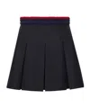 Moncler Cotton Gabardine Pleated Mini Skirt In Blue
