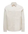 Moncler Surchemise En Gabardine De Coton In White Ivory