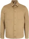 Moncler Beige Cotton Gabardine Overshirt In Neutrals