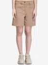 Moncler Cotton Gabardine Shorts In Beige