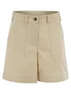 Moncler Cotton Gabardine Shorts In Multi