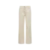Moncler Cotton Gabardine Straight Leg Trousers, Women, White, Size: 44 In White