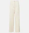 Moncler Cotton Gabardine Straight Pants In White
