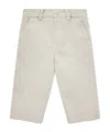 Moncler Cotton Gabardine Trousers In Neutral