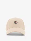Moncler Beige Baseball Cap With Embroidered Logo In Brown