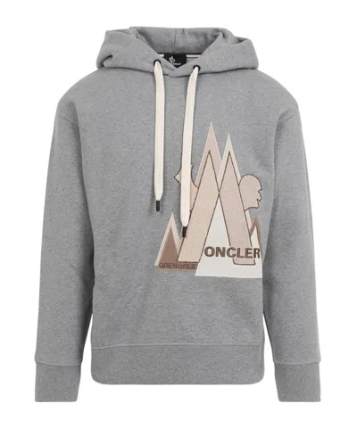 MONCLER MONCLER GRENOBLE LOGO PRINTED DRAWSTRING HOODIE