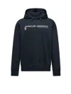 Moncler Grenoble Logo Embroidered Long-sleeved Hoodie In Blue