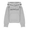 Moncler Logo Cotton Hoodie Grey In Gray