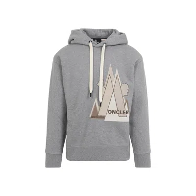 Moncler Cotton Hoodie In Gray