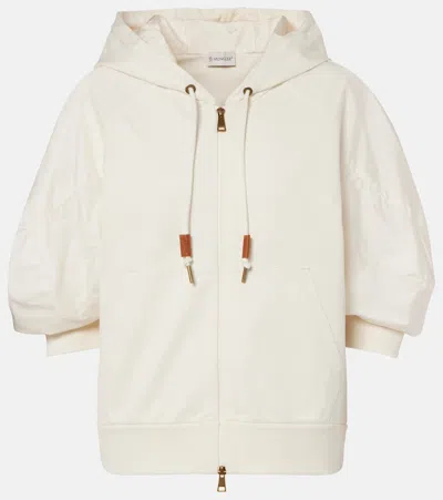 Moncler Cotton Jersey Hoodie In Neutral
