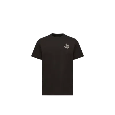Moncler Cotton Jersey Logo Patch T-shirt, Men, Black, Size: S