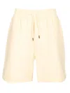 Moncler Cotton Jersey Shorts Trousers White In Orange
