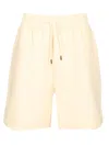Moncler Cotton Jersey Shorts Trousers White In Orange