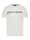 Moncler Logo Print Crewneck T-shirt In Color Carne Y Neutral