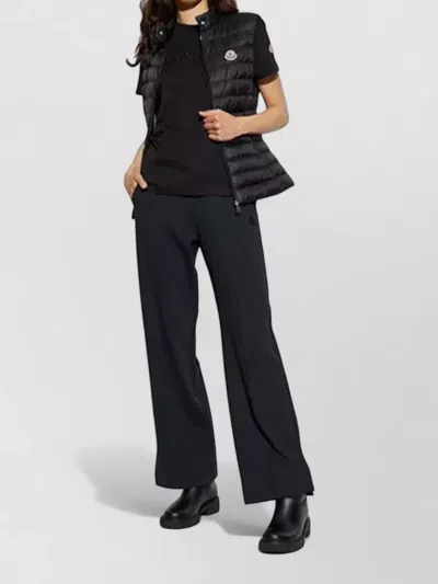 Moncler Cotton Jersey T Shirt Logo Detail In Black