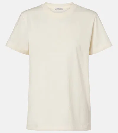 Moncler White Solid Crew Neck T-shirt In Neutral
