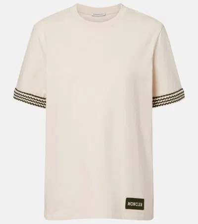 Moncler Patterned-sleeve T-shirt In Neutral