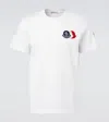 Moncler Cotton T-shirt With Ribbed Crew Neck And Signature Logo Patches In White