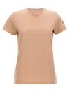 Moncler Cotton Jersey T-shirt With Felt Logo Patch In Pink