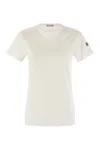 Moncler Women Cotton Jersey T-shirt With Logo Patch
