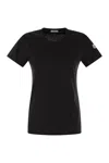Moncler Women Cotton Jersey T-shirt With Logo Patch