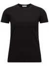 Moncler Crewneck Cotton T-shirt Patch On Sleeve In Black