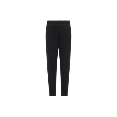 Moncler Cotton Jersey Track Pants With Teddy Pocket In Blue
