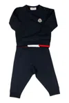 MONCLER COTTON JERSEY TRACKSUIT CONSISTING OF TROUSERS WITH ELASTIC WAIST AND CREWNECK SWEATSHIRT