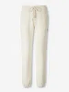 Moncler Relaxed Fit Cotton Trousers With Subtle Logo Detail In White