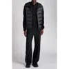 Moncler Cotton Knit & Down Hooded Cardigan In Black