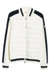 MONCLER COTTON KNIT & QUILTED DOWN CARDIGAN