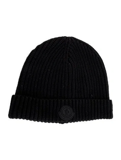 Pre-owned Moncler Cotton Knit Hat In Black