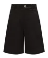 Moncler Cotton  Linen Gabardine Shorts In Black