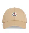 Moncler Logo Patch Cotton Gabardine Baseball Cap In Neutral
