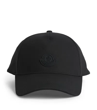 Moncler Cotton Logo Baseball Cap In Black