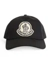 Moncler Logo Detail Cotton Baseball Cap In Black
