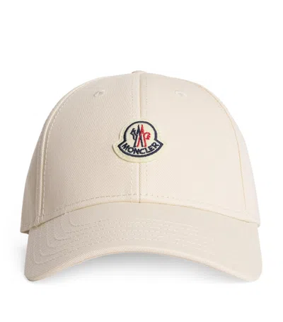 Moncler Cotton Logo Baseball Cap In White
