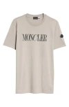 Moncler Cotton Logo Graphic T-shirt In Beige
