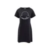 Moncler Corded-logo Cotton Mini Dress In Black