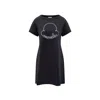 Moncler Corded-logo Cotton Mini Dress In Blue