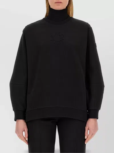 Moncler Cotton Logo Sweatshirt In Black