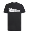 Moncler Spray-print Cotton T-shirt In Black