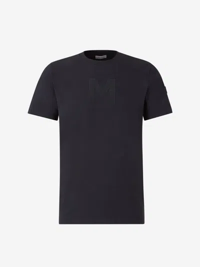 Moncler Cotton Logo T-shirt In Black