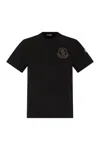 Moncler Logo Embroidered Crew Neck T-shirt Patch In Black