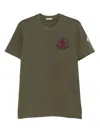 Moncler Logo Patch Crew Neck T-shirt In Green