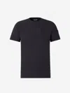 Moncler Velvet Monogram Crewneck T-shirt In Logo Printed On The Front