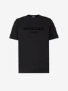 Moncler Crew Neck Patch Detail Short Sleeves T-shirt In Logo Printed On The Front