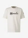 Moncler Off-white Embroidered Varsity Logo Cotton T-shirt In University Logo On The Front